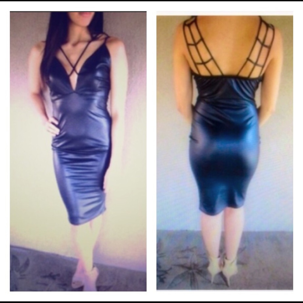 NWT Faux Leather Strap Dress